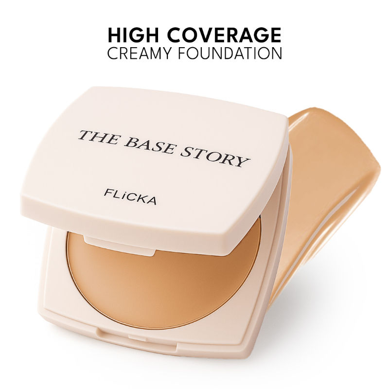 Flicka The Base Story Foundation High Coverage Satin Matte Finish Lightweight Waterproof - Walnut