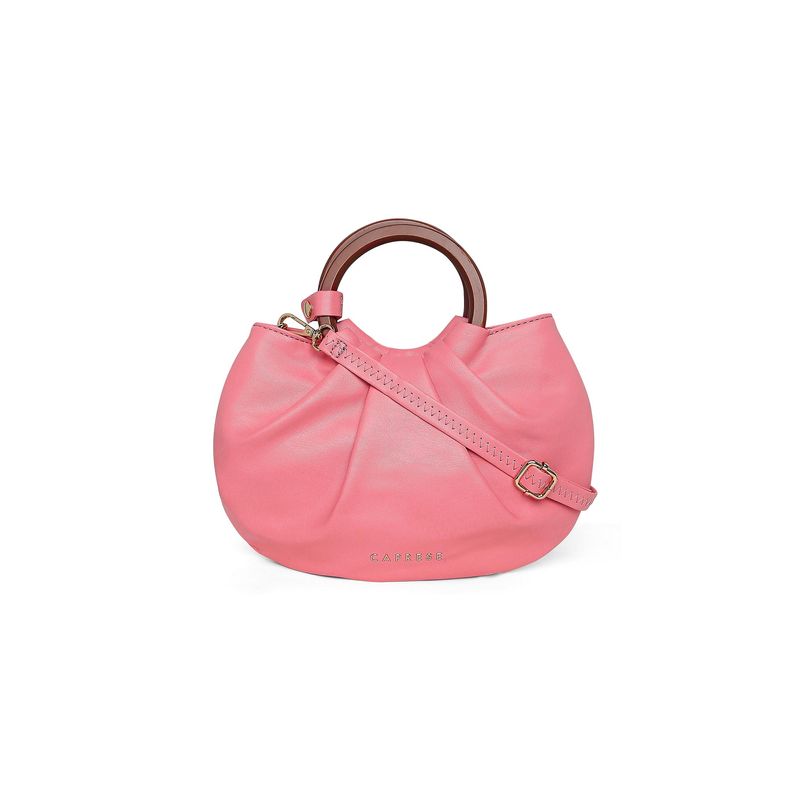 Caprese Small Candy Peach Casual Satchel Handbag: Buy Caprese Small ...