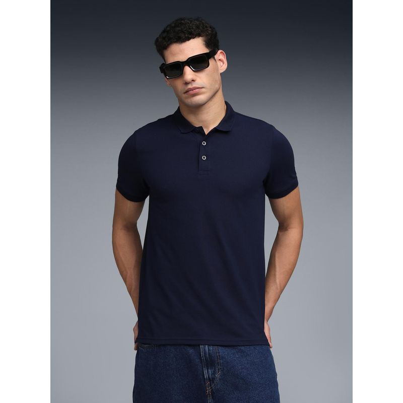 Puma Essentials Jacquard Men's Collar Polo T-shirt - Navy Blue (L)