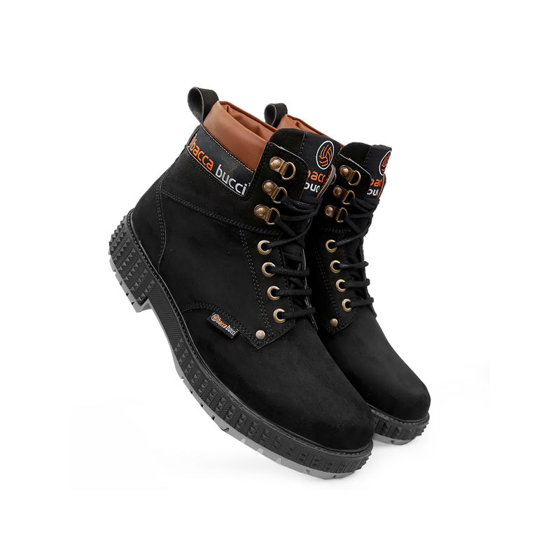 Bacca Bucci Moto Inspired Scott 4-Eye Combat Boots (UK 9)