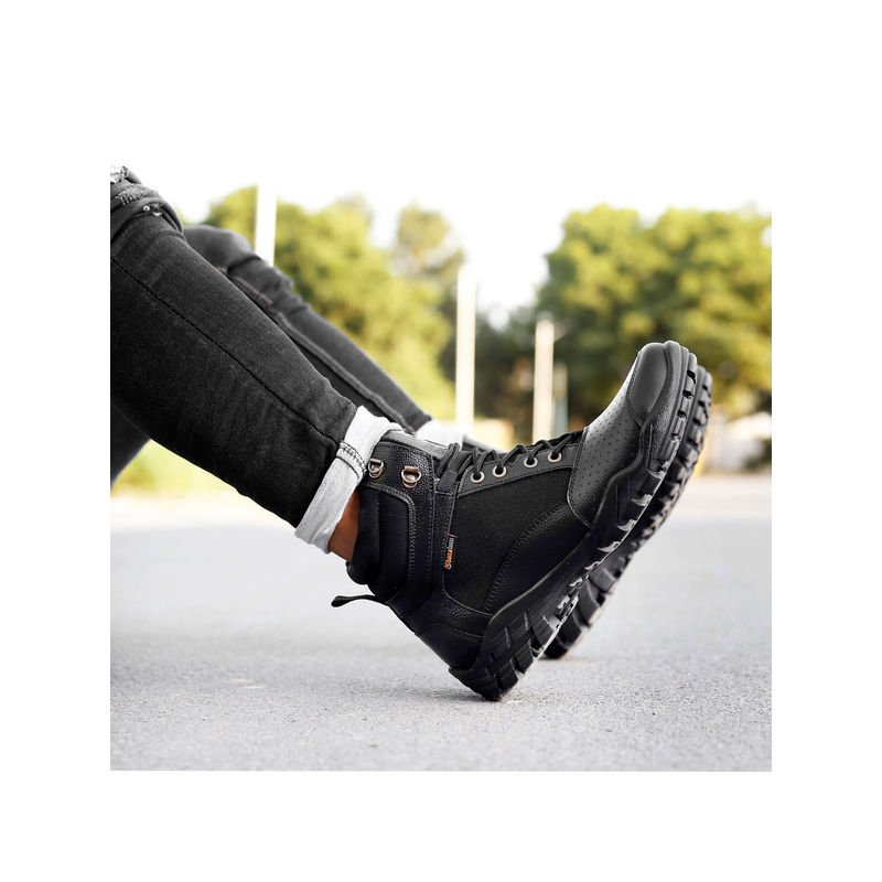 Bacca Bucci Mens Lhotse Splash-Proof Full-Grain Leather Biker Boots (UK 6)