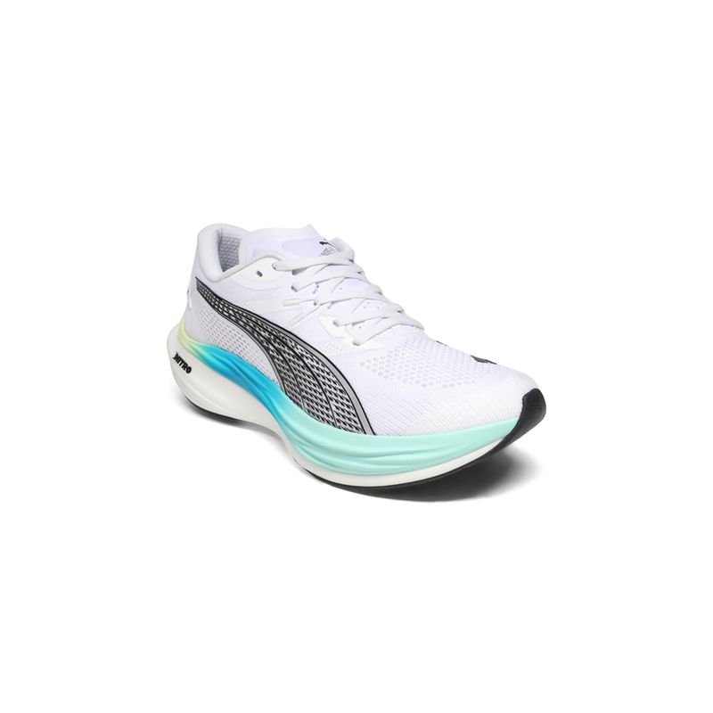 Puma Deviate NITRO 3 WIDE Men White Running Shoes (UK 6.5)