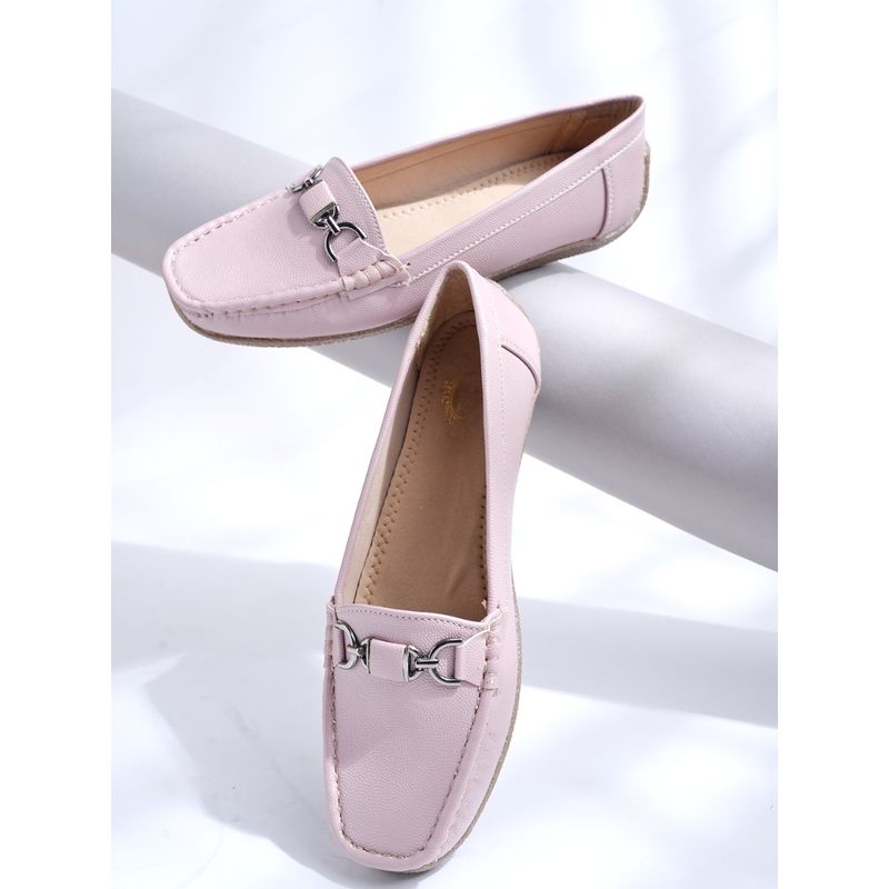 Shoetopia Smart Casual Mauve Loafers for Women (EURO 36)