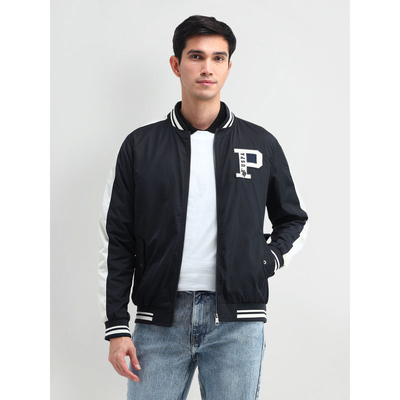 U.S. Polo Assn. Denim Co. Denim Co. Graphic Black Full Sleeves Jacket (2XL)