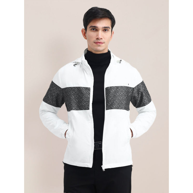 U.S. POLO ASSN. Colorblock White Full Sleeves Jacket (3XL)