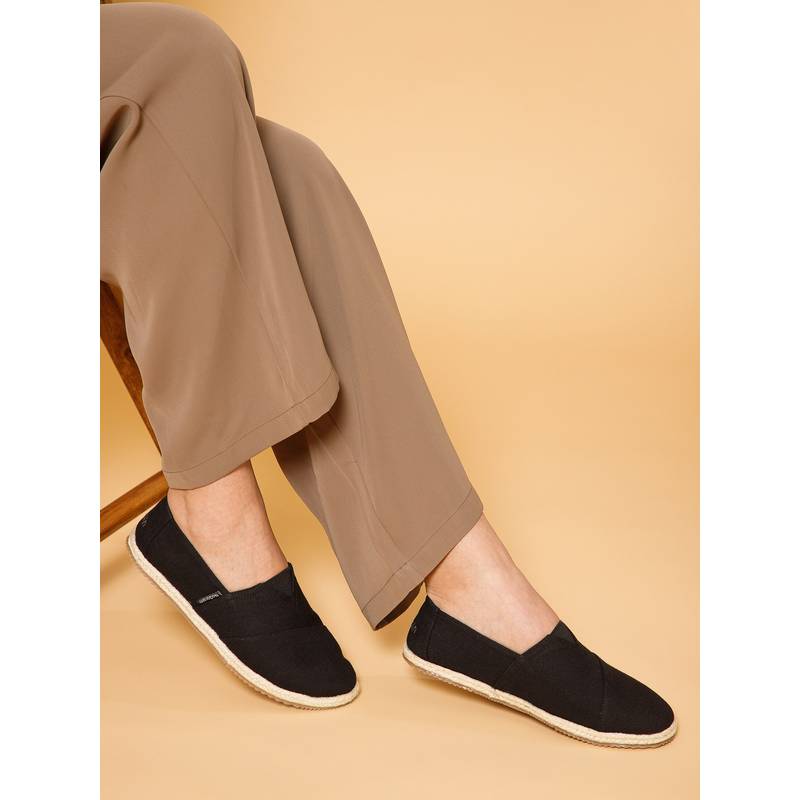 NoStrain Women Black Canvas Espadrilles (UK 3)