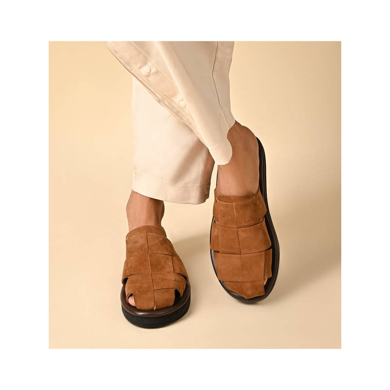 SKO Arta Brown Suede Slippers (EURO 40)