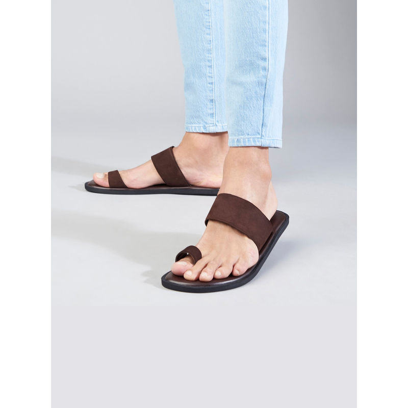 SKO Men Capri Brown Suede Slippers (EURO 42)