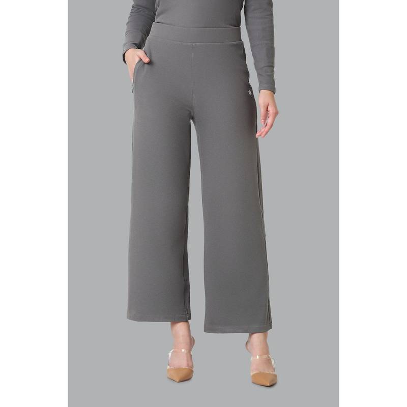 Van Heusen Woman Lingerie And Athleisure Zipper Pocket Wide Leg Pants - Smoked Pearl (L)