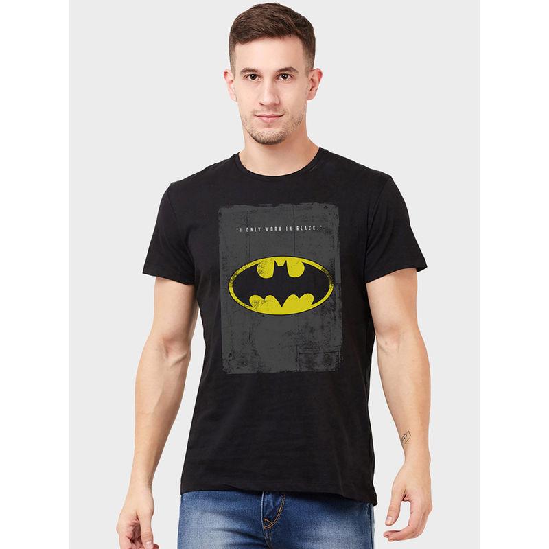 Free Authority Batman Printed Black Tshirt for Men (M)