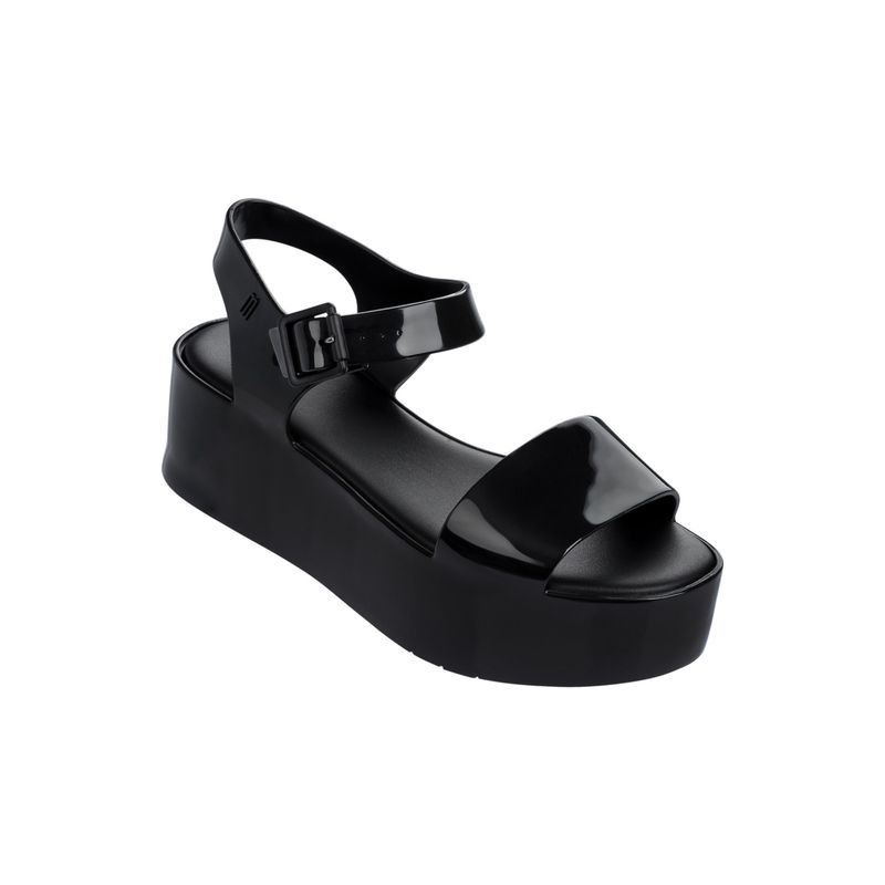 Melissa Women Mar Platform Black Sandals Heels (US 9)