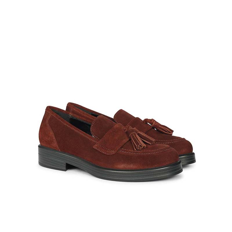 Saint G Womens Bordo Leather Tassel Moccasins (EURO 36)