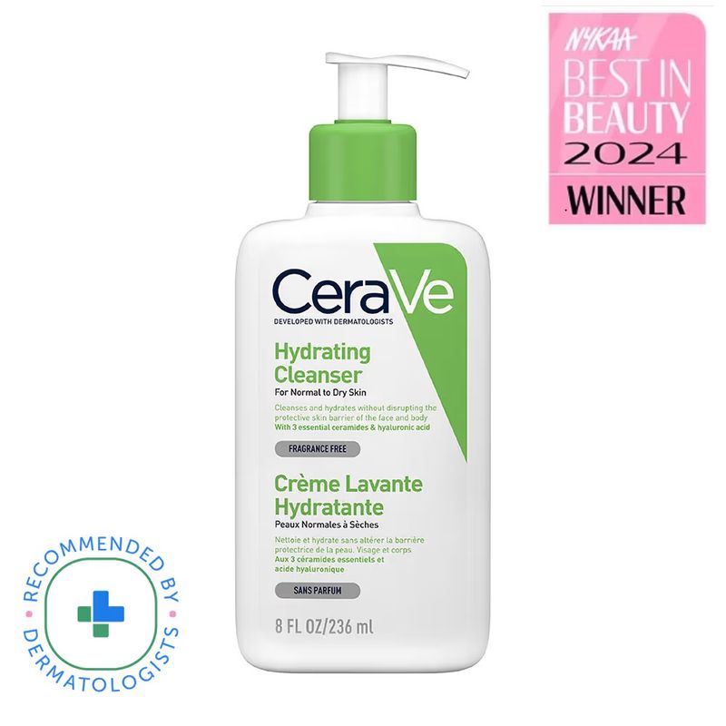 CeraVe Hydrating Cleanser Non-Foaming Face Wash for Dry Skin with Ceramides & Hyaluronic Acid