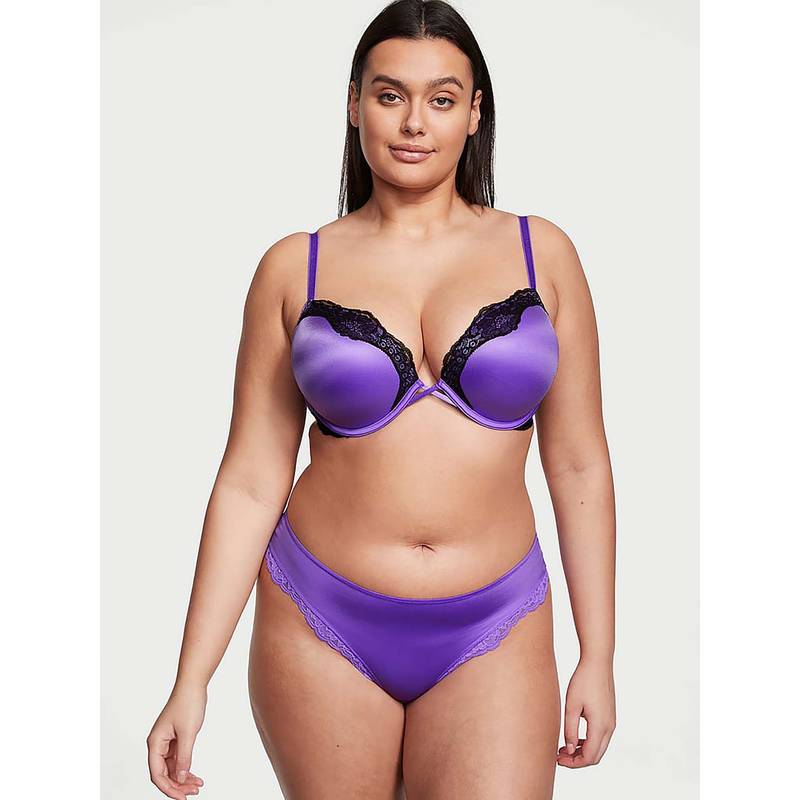 Victoria's Secret Women Purple Very Sexy Smooth Cutout Back Thong Panty (XS)