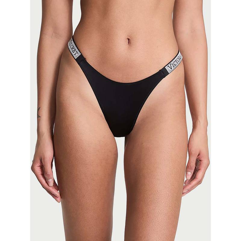 Victoria's Secret Women Black Very Sexy Sunset Thong Panty (M)