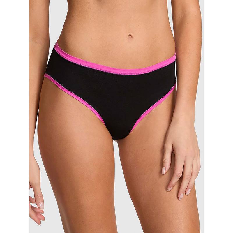 Victoria's Secret Women Black Cotton Cheeky Brief Panty (XS)