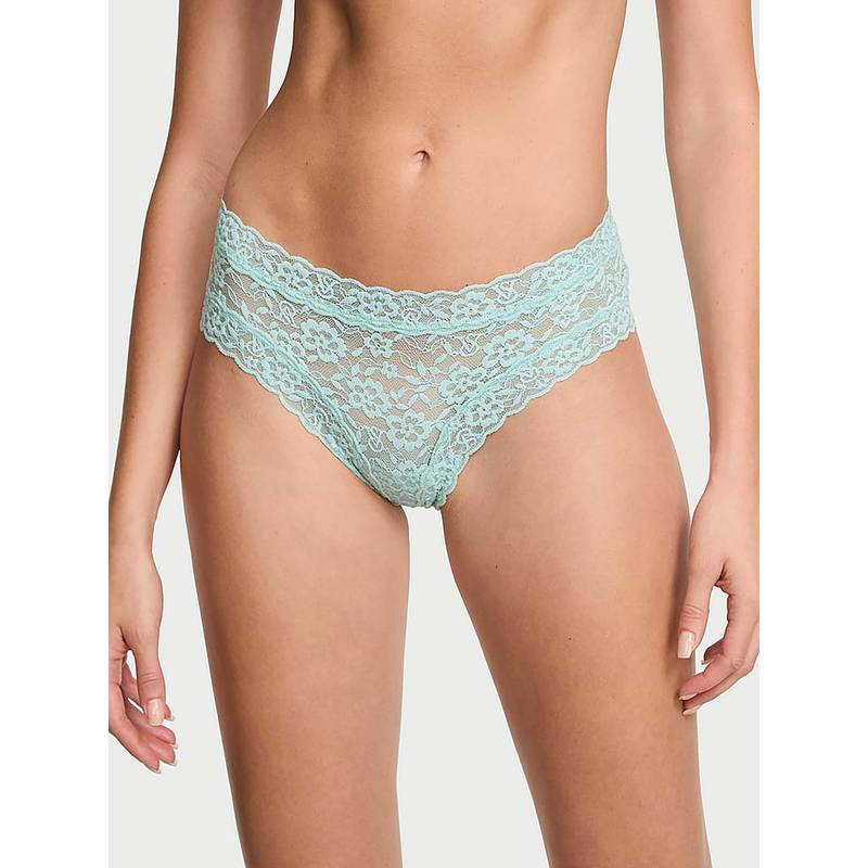 Victoria's Secret Women Blue The Lacie Lace Cheeky Brief Panty (XS)