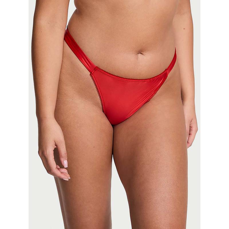 Victoria's Secret Women Red Dream Angels Pom-Pom Bow Thong Panty (XS)