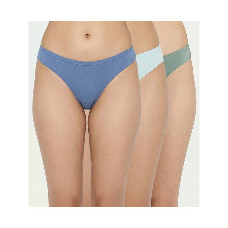 Zivame Women Multi-Color Solid Low Rise Bikini Panties (Pack of 3) (XL)