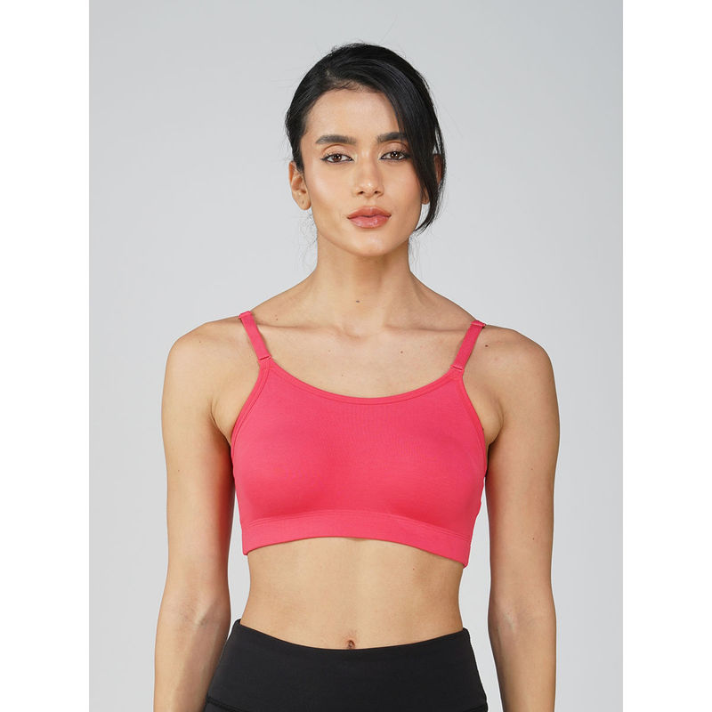 2PEACE Coral Solid Non-Wired Non-Padded Full Coverage Sports Bra (XS)