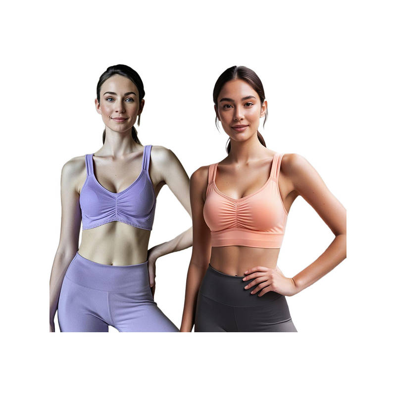 Secrets By ZeroKaata Assorted Solid Lightly Padded Sports Bra Women (Pack of 2) (XS)