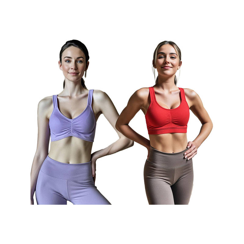 Secrets By ZeroKaata Assorted Solid Lightly Padded Sports Bra Women (Pack of 2) (XS)