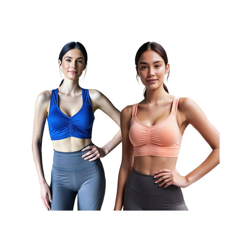 Secrets By ZeroKaata Assorted Solid Lightly Padded Sports Bra Women (Pack of 2) (XS)