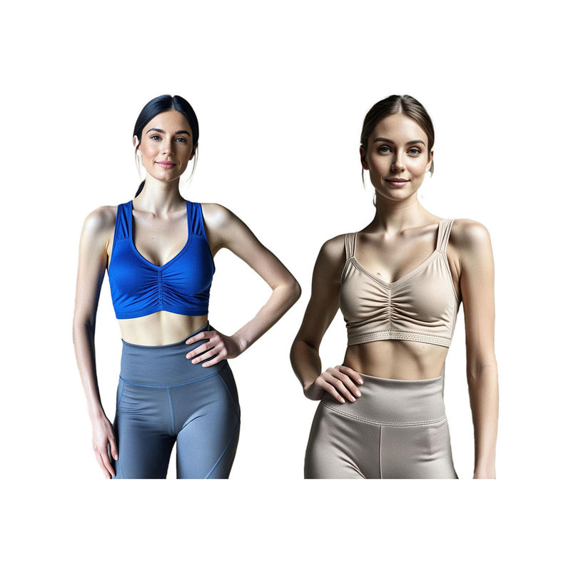 Secrets By ZeroKaata Assorted Solid Lightly Padded Sports Bra Women (Pack of 2) (XS)