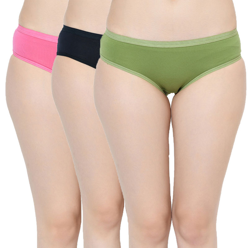 Groversons paris Beauty Regular Outer Elasic Solid Panty - Multi-Color (L)