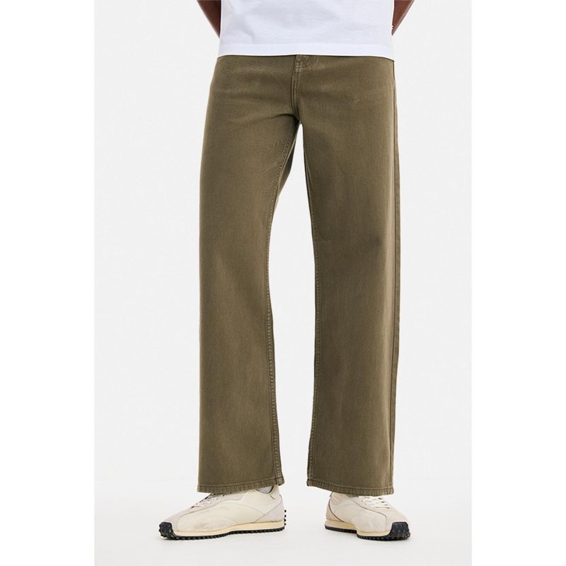 Snitch Brown Washed Straight Loose Fit Casual Jeans (30)