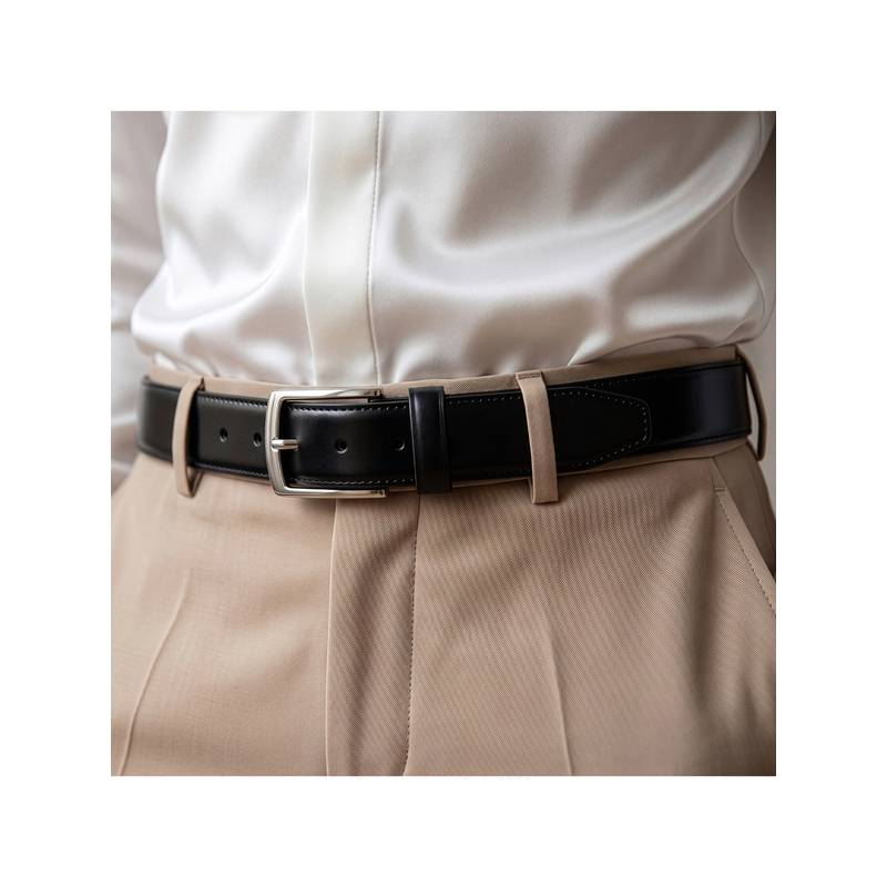 Aditi Wasan Mens Profile Black Genuine Leather Belt (30)