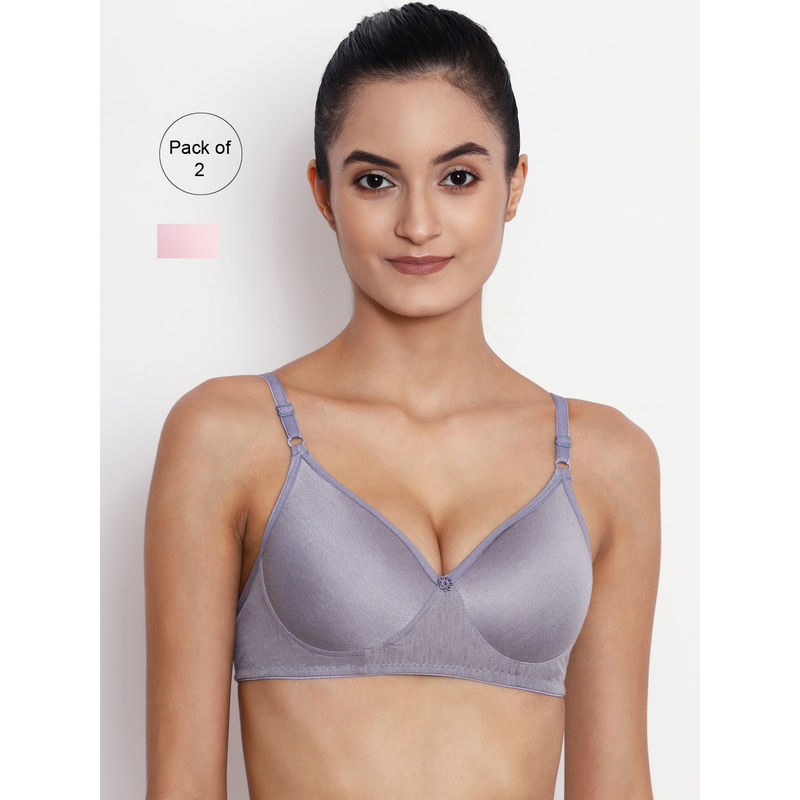 Abelino Pack Of 2 Non-wired Lightly Padded T-shirt Bras. - Multi-Color (40B)