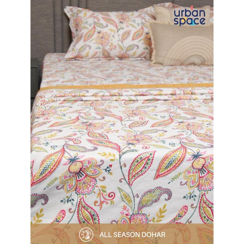 Urban Space Microfiber Cotton Reversible Dohar for Bed - Iris Pink (Single)