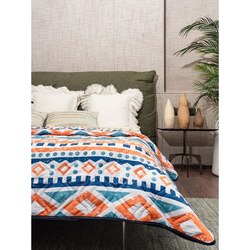 Urban Space 3 Layer Reversible Microfiber Ac Blanket - New York Peach (Double)