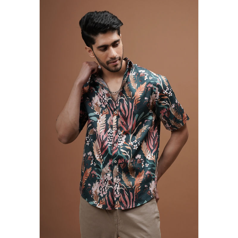 CLUBHAVANA Green Rustic Printed Shirt (S)