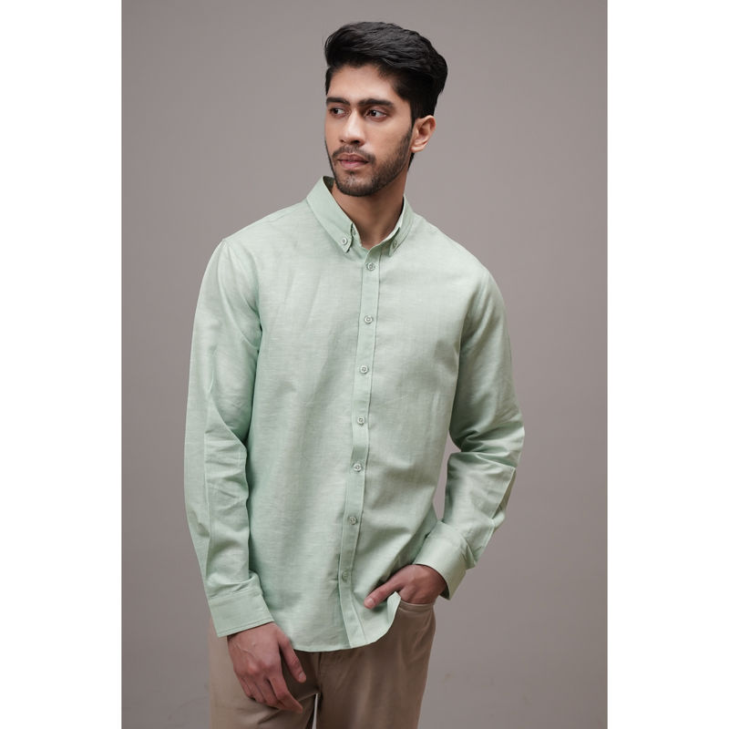 CLUBHAVANA Green Mint Breeze Linen Shirt (S)
