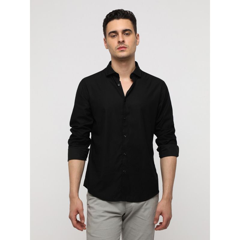 Crocodile Black Bamboo Cotton Soft Premium Shirt (40)