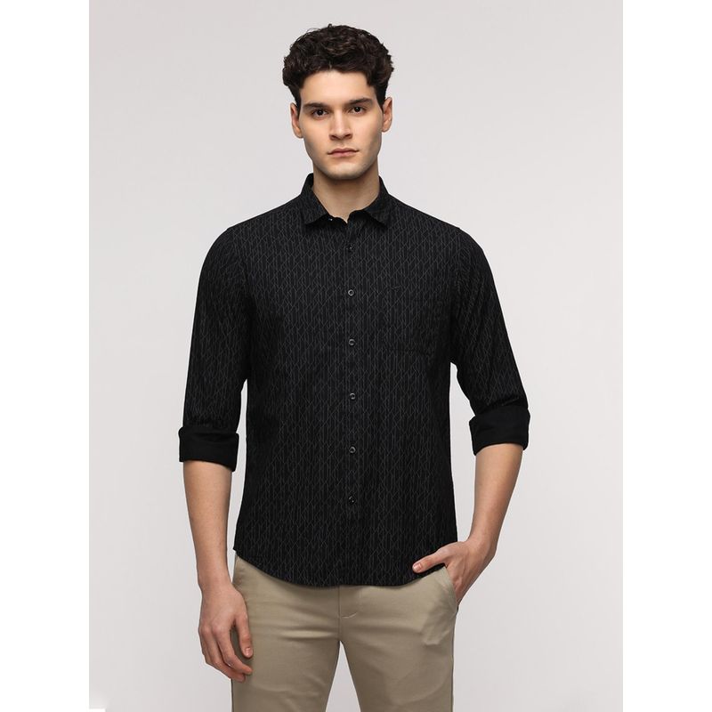 Crocodile Full Sleeve Black Shirt for Stylish Wear (44)