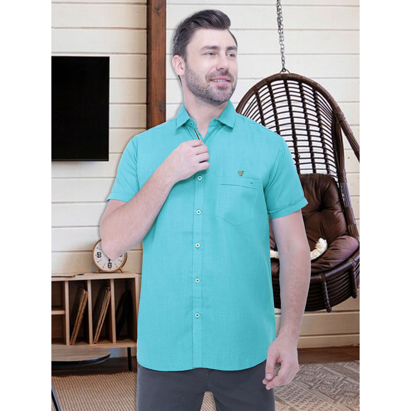 Buy KUONS AVENUE Mens Linen Blend Half Sleeve Casual Shirt Purple