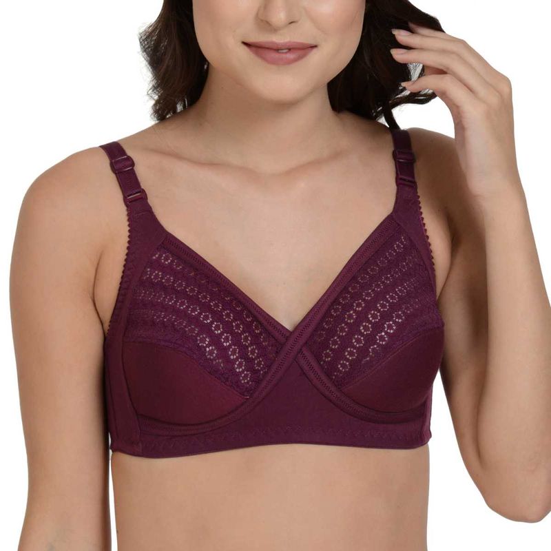Mod & Shy Self Design Non Padded Everyday Bra - Purple (34B)