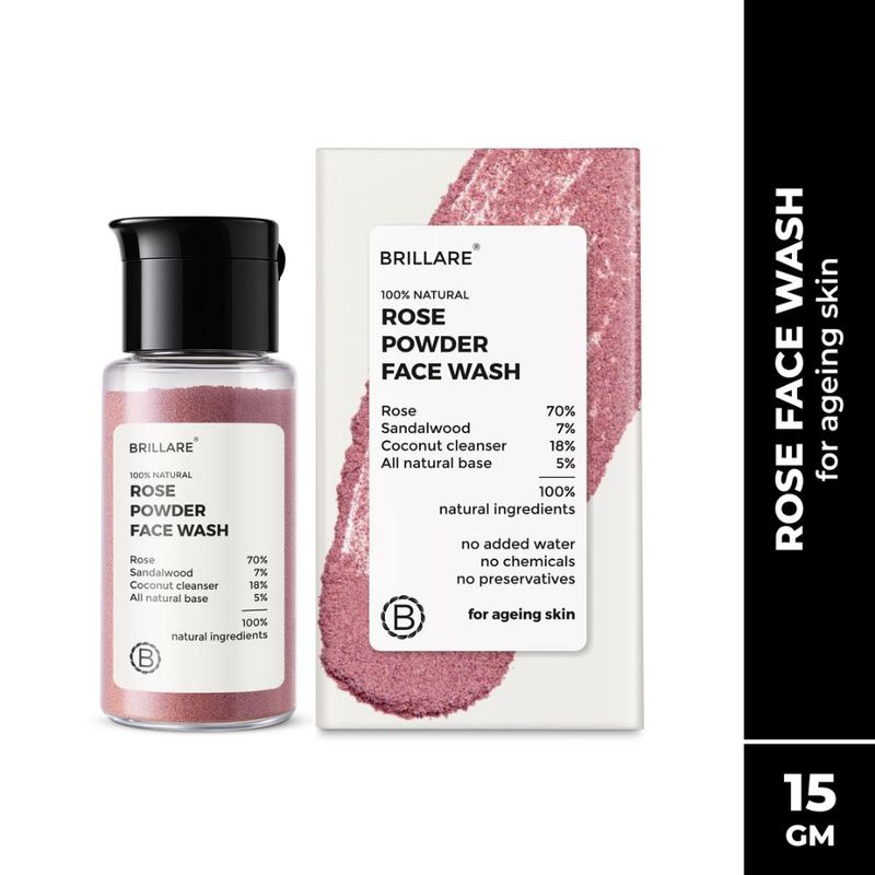 Brillare Rose Powder Face Wash For Well Hydrated, Younger Looking Skin