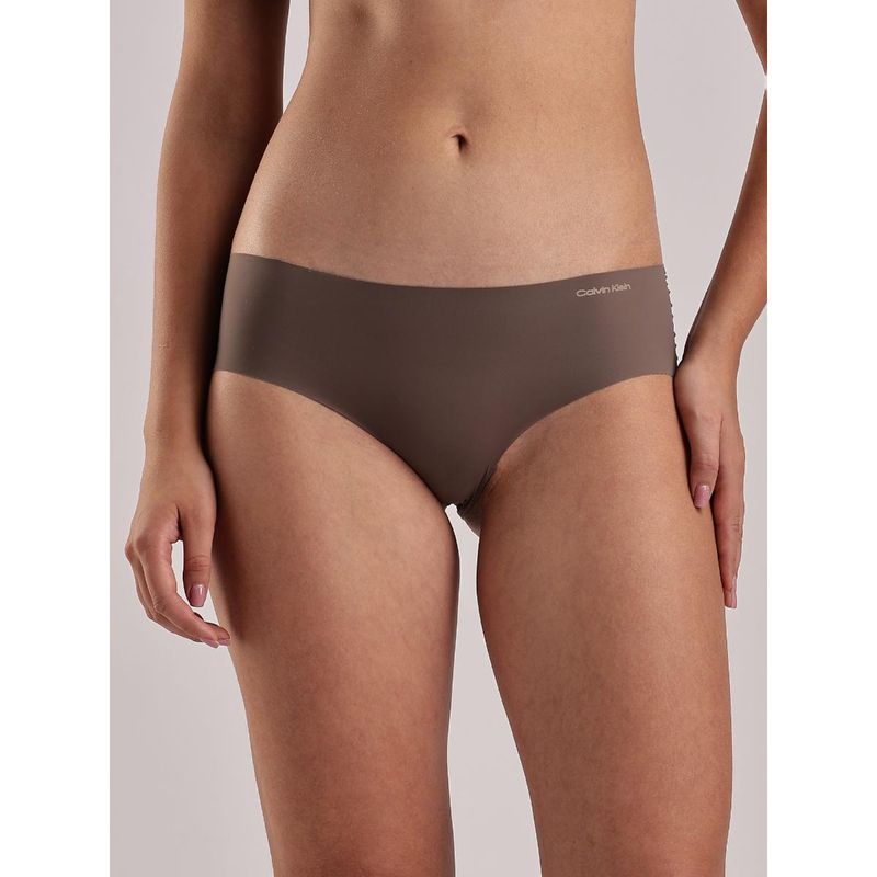 Calvin Klein Mid Rise Solid Brown Seamless Hipster (M)