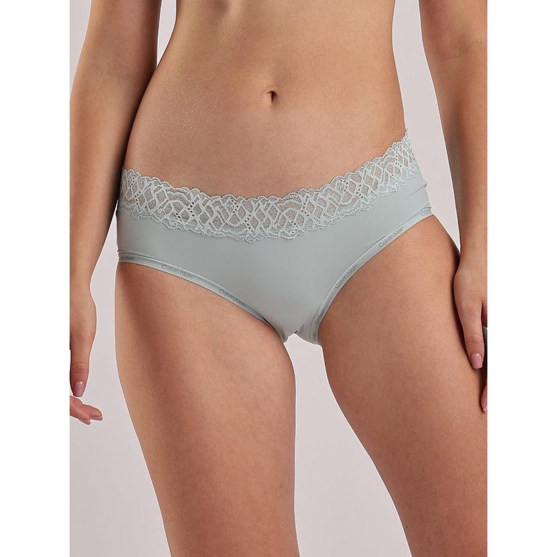 Calvin Klein Mid Rise Solid Blue Hipster (L)