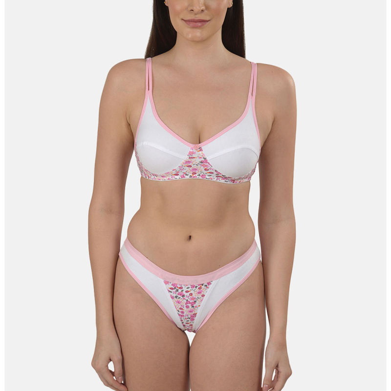Mod & Shy Non Padded,Non Wired Lingerie Set - Pink (32B)