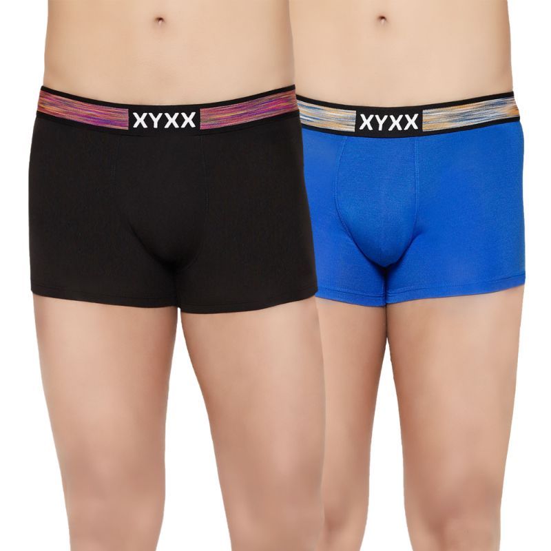 XYXX Men's Intellisoft Antimicrobial Micro Modal Hues Trunk (Pack Of 2) - Multi-Color (S)