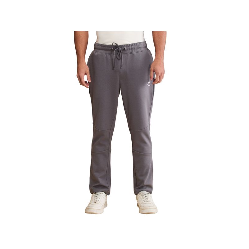Being Human Men Grey Cotton Blend Solid Tapered Track Pant (38)