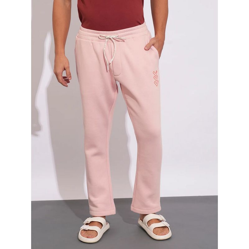 Being Human Men Pink Cotton Blend Solid Tapered Track Pant (40)