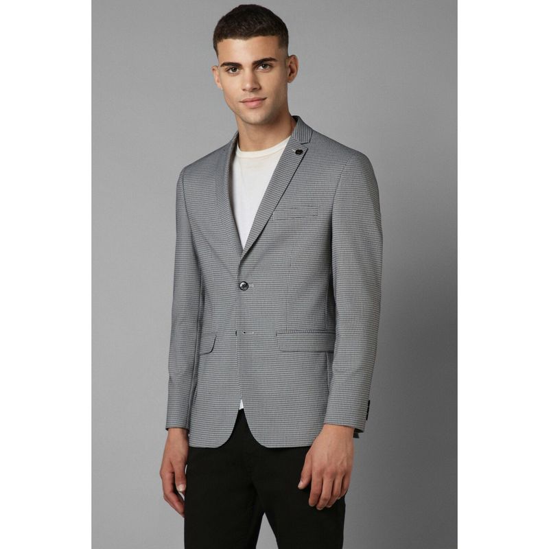 Allen Solly Men Grey Slim Fit Checks Casual Blazer (38)