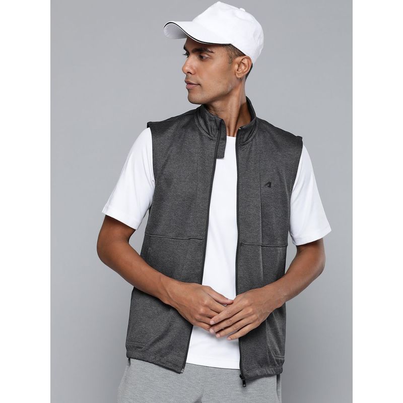 Alcis Men Charcoal Running Sporty Jacket (L)