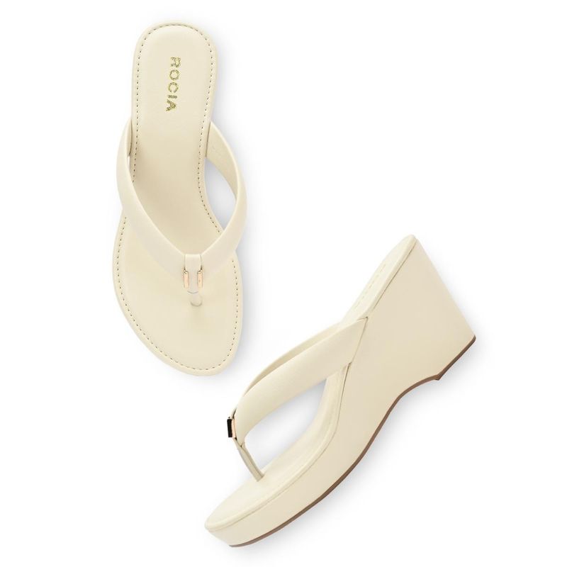 ROCIA By Regal Beige Women Casual High Wedges (EURO 38)